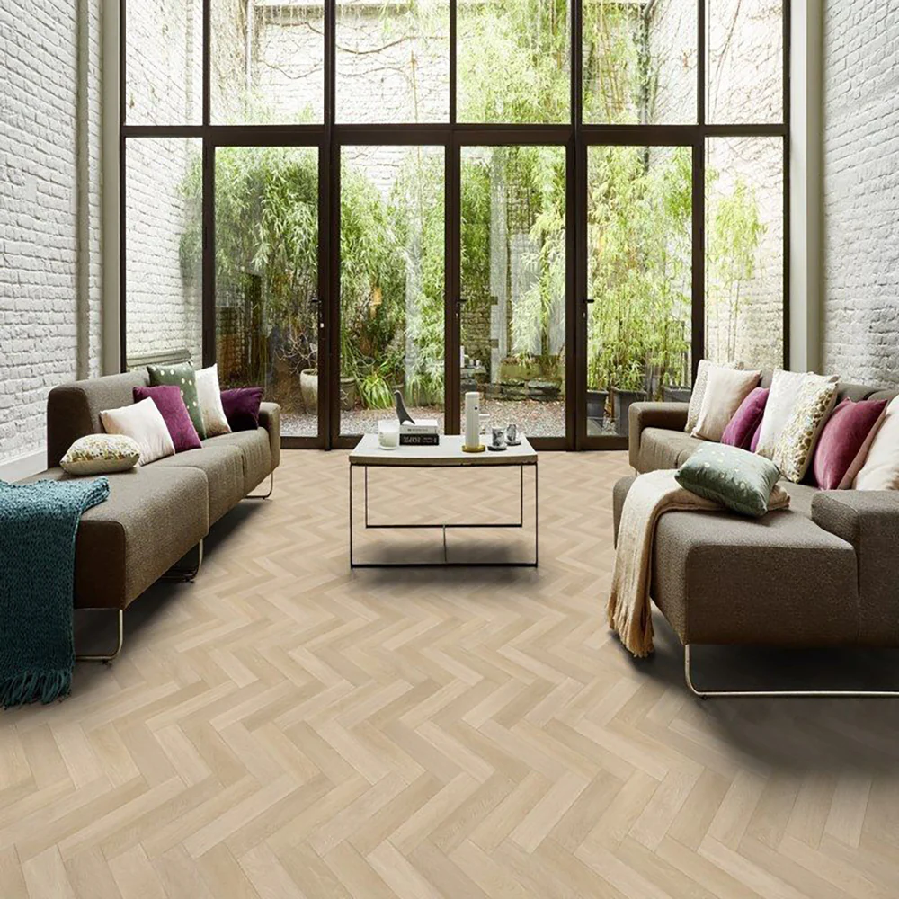 Ancares Herringbone Beige Goliath 450 Vinyl Flooring by Tarkett Clearance
