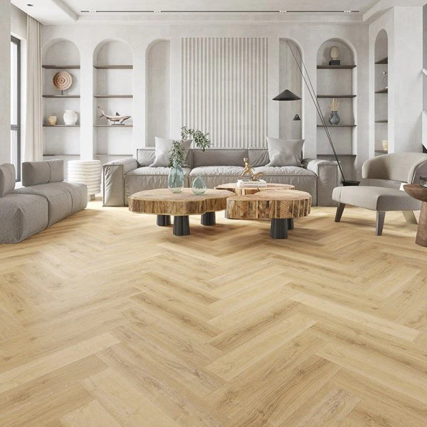 Barley Oak Adelaide Herringbone 5.2mm SPC Click LVT Flooring - Image 2