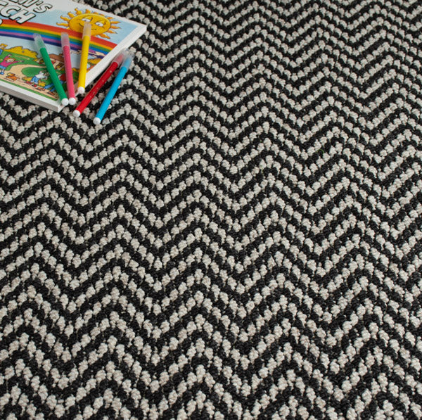 Black & White Aztec Herringbone Carpet
