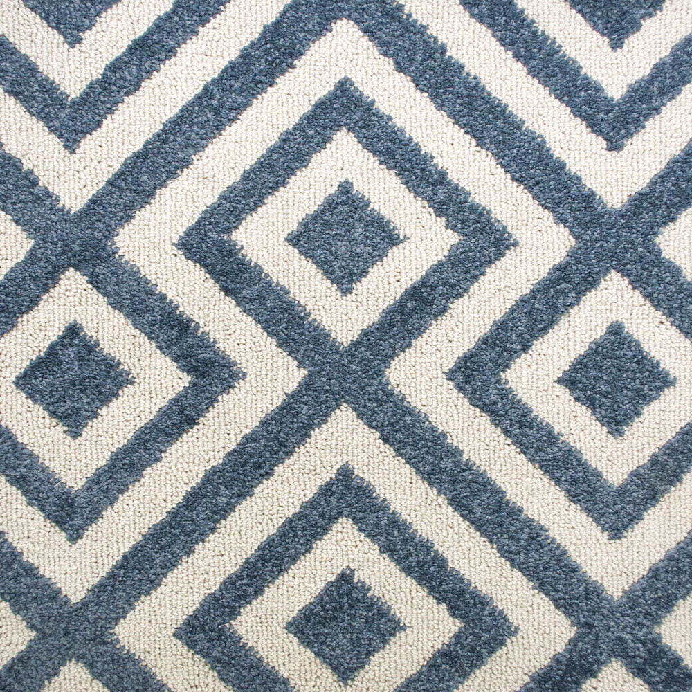Blue & Cream Diamond Structura Carpet - Image 5
