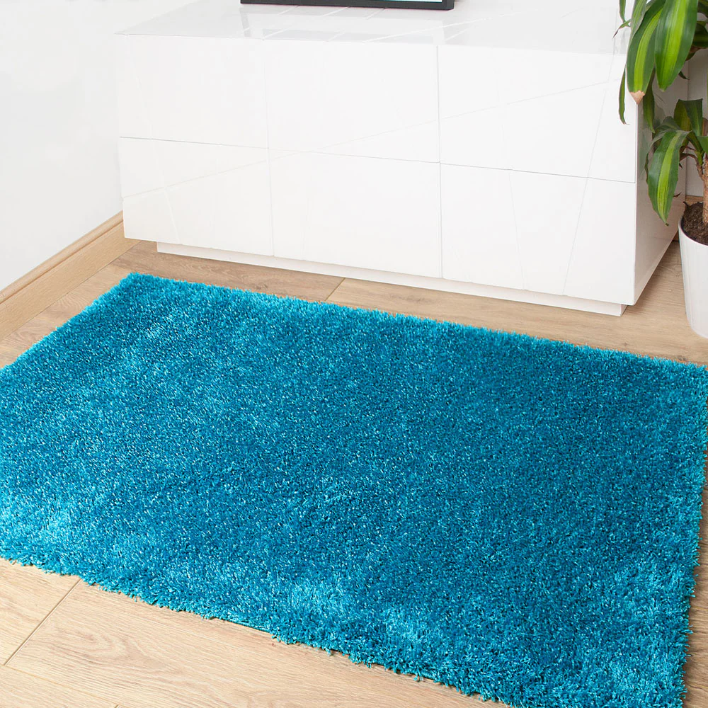 Blue Jewel Shaggy Rug - Image 4