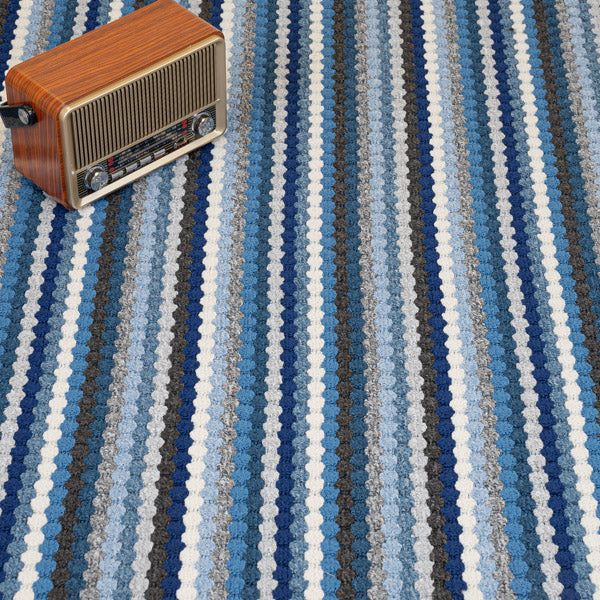 Blue 6936 Multi Stripe Loop Carpet