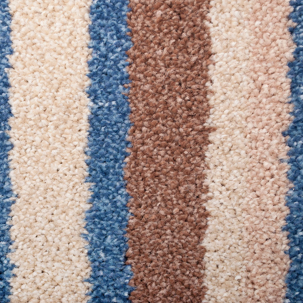 Blue 580 Palm Beach 4m & 5m Wide Striped Carpet - Image 2