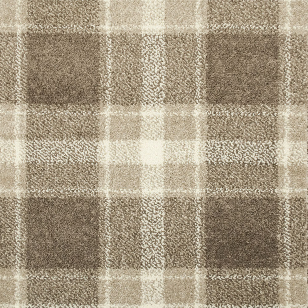 Brown & Beige Tartan Castle Wilton Carpet - Image 4