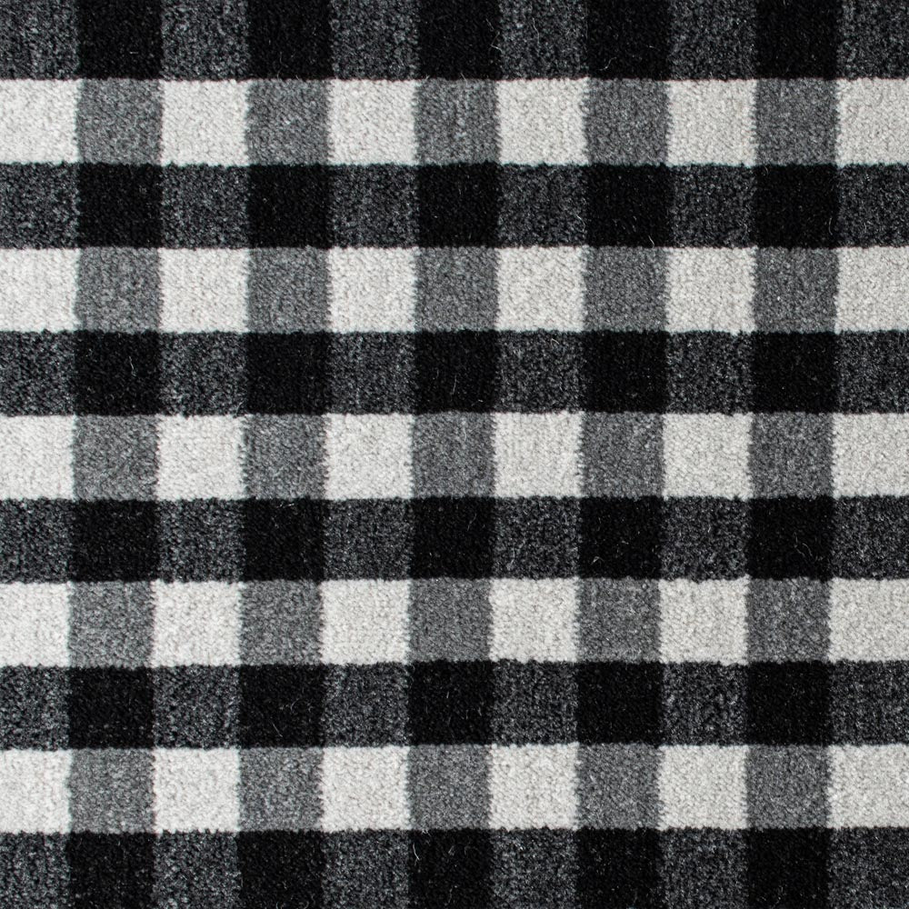 Charcoal Grey GIN15 Gingham Wilton Carpet - Image 2