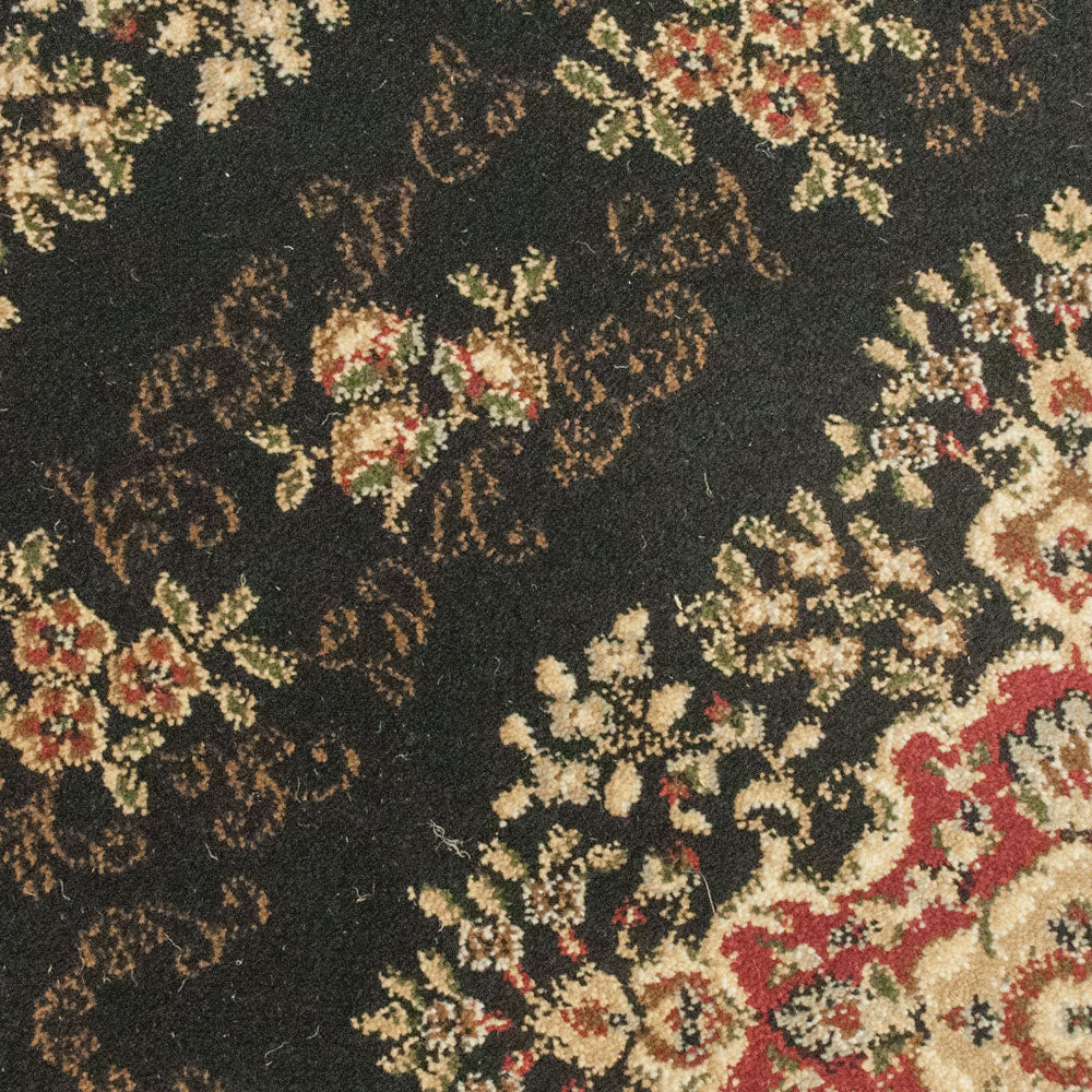 Classical Black Floral Windermere Carpet - Image 2