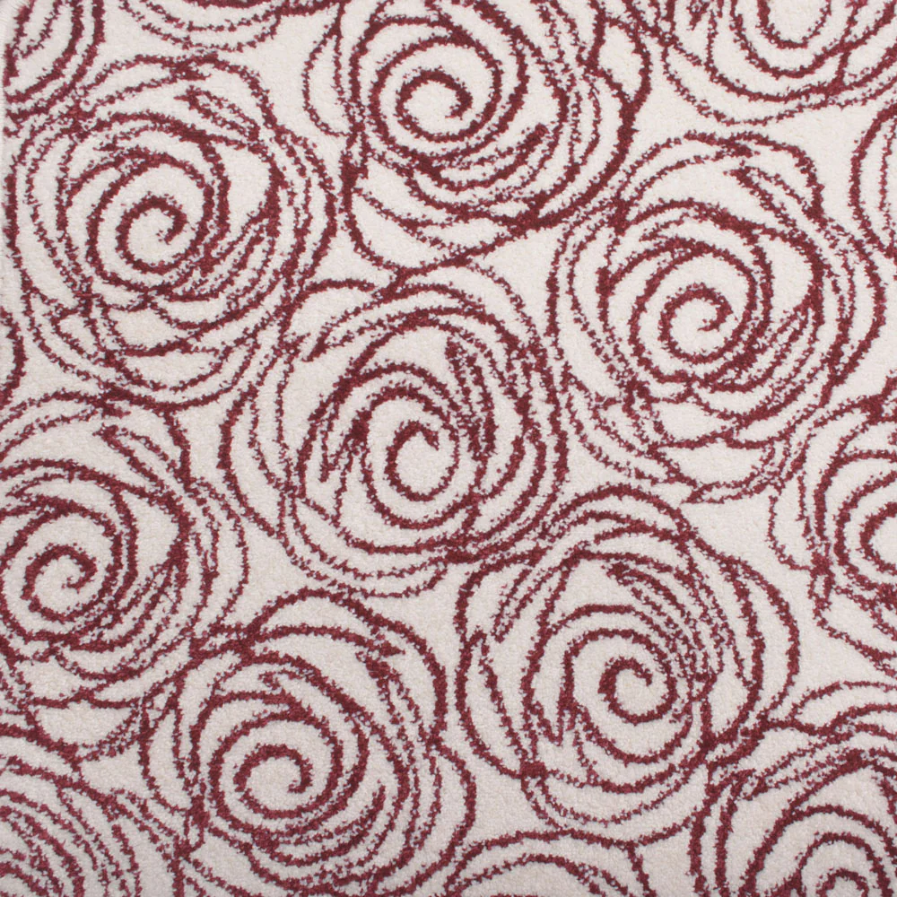 Cream Red Rose Castle Wilton Carpet - Image 4