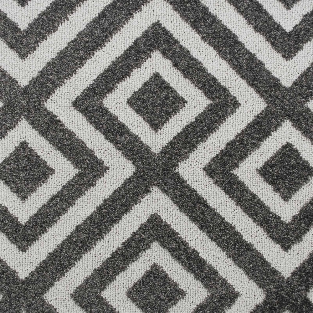 Dark Grey & Cream Diamond Structura Carpet - Image 5