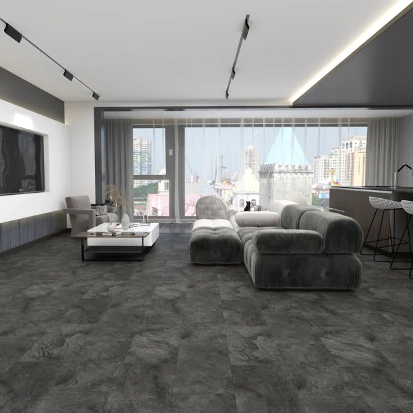 Dark Slate Adelaide Tile 5.2mm SPC Click LVT Flooring - Image 2