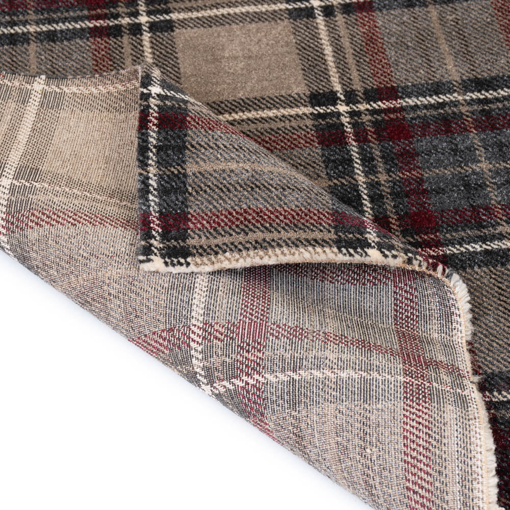 Grey Red ZAZ2 Midas Tartan Wilton Carpet - Image 4