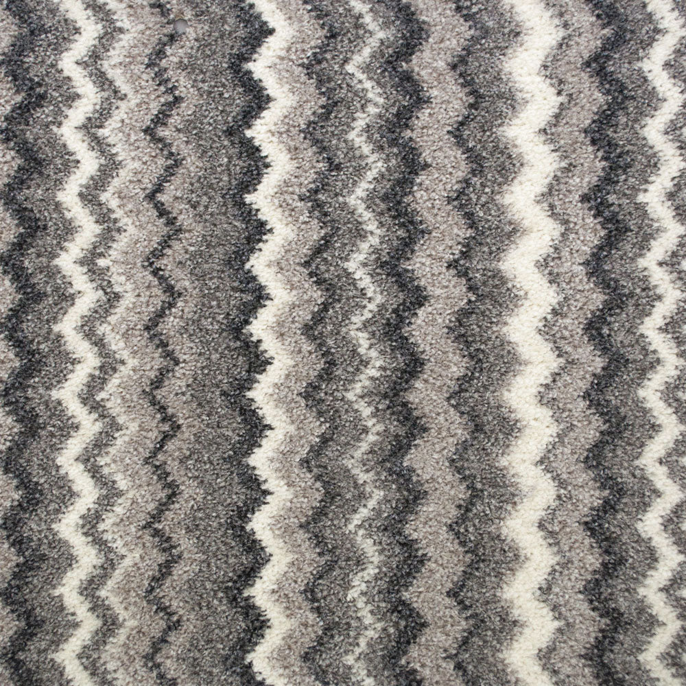 Grey ZigZag 93 Moorland Stripe Felt Backed Carpet - Image 4