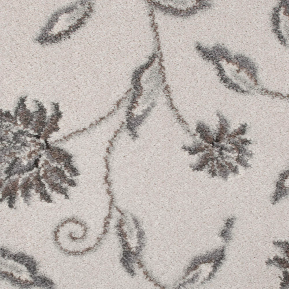 Ivory Grey Floral Manor Park Wilton Carpet - Image 2