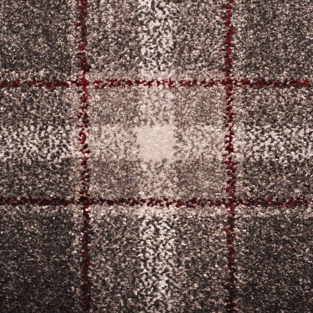 Light Grey Red Dali Tartan Carpet - Image 3
