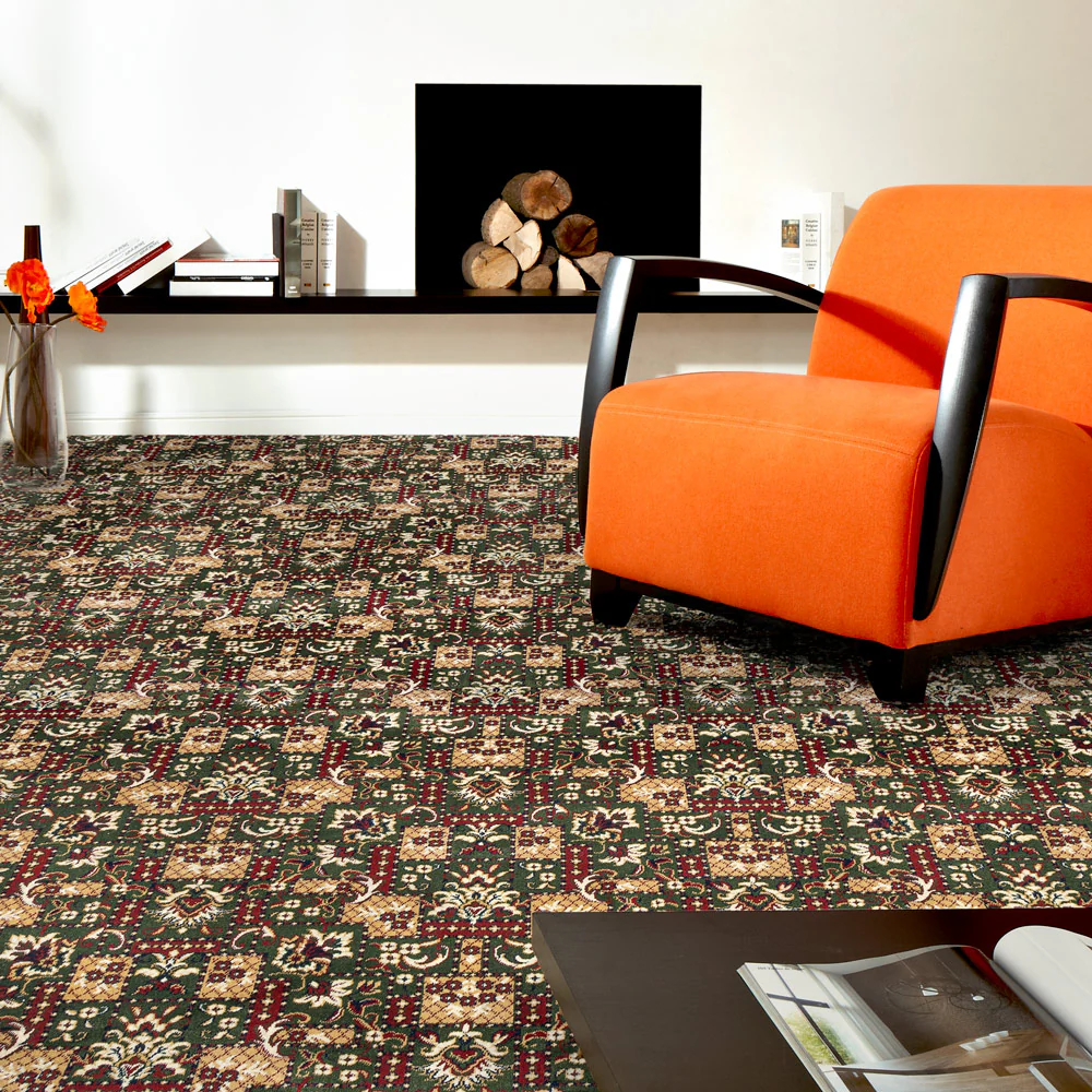 Meadow Green Indian Palace Wentworth Patterned Wilton Carpet