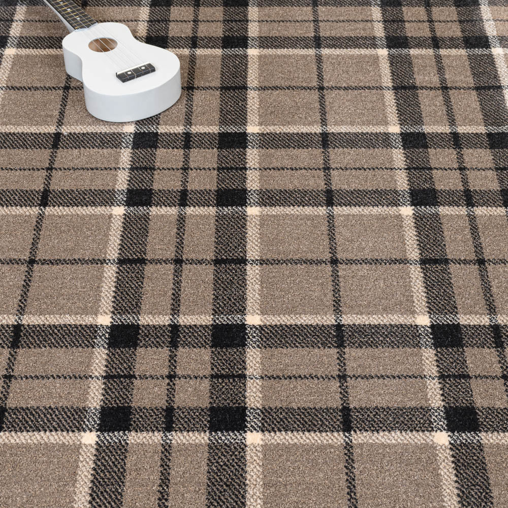 Mink Black T28 Midas Tartan Wilton Carpet - Image 2