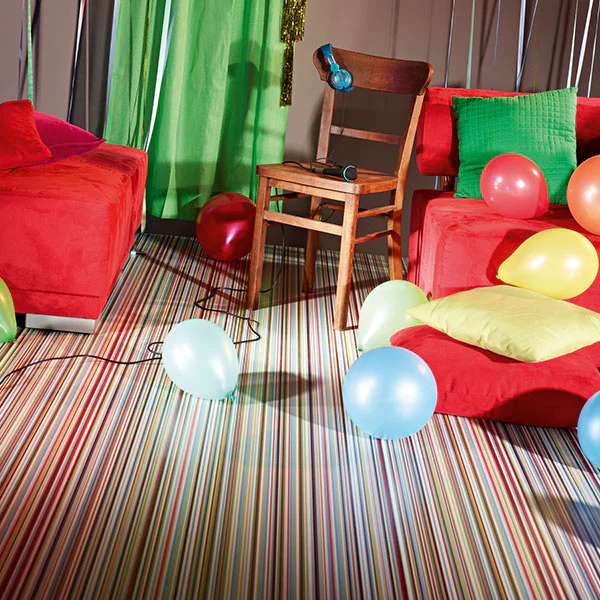 Multi Stripes 075 Candy Modern Vinyl Flooring Clearance - Image 2