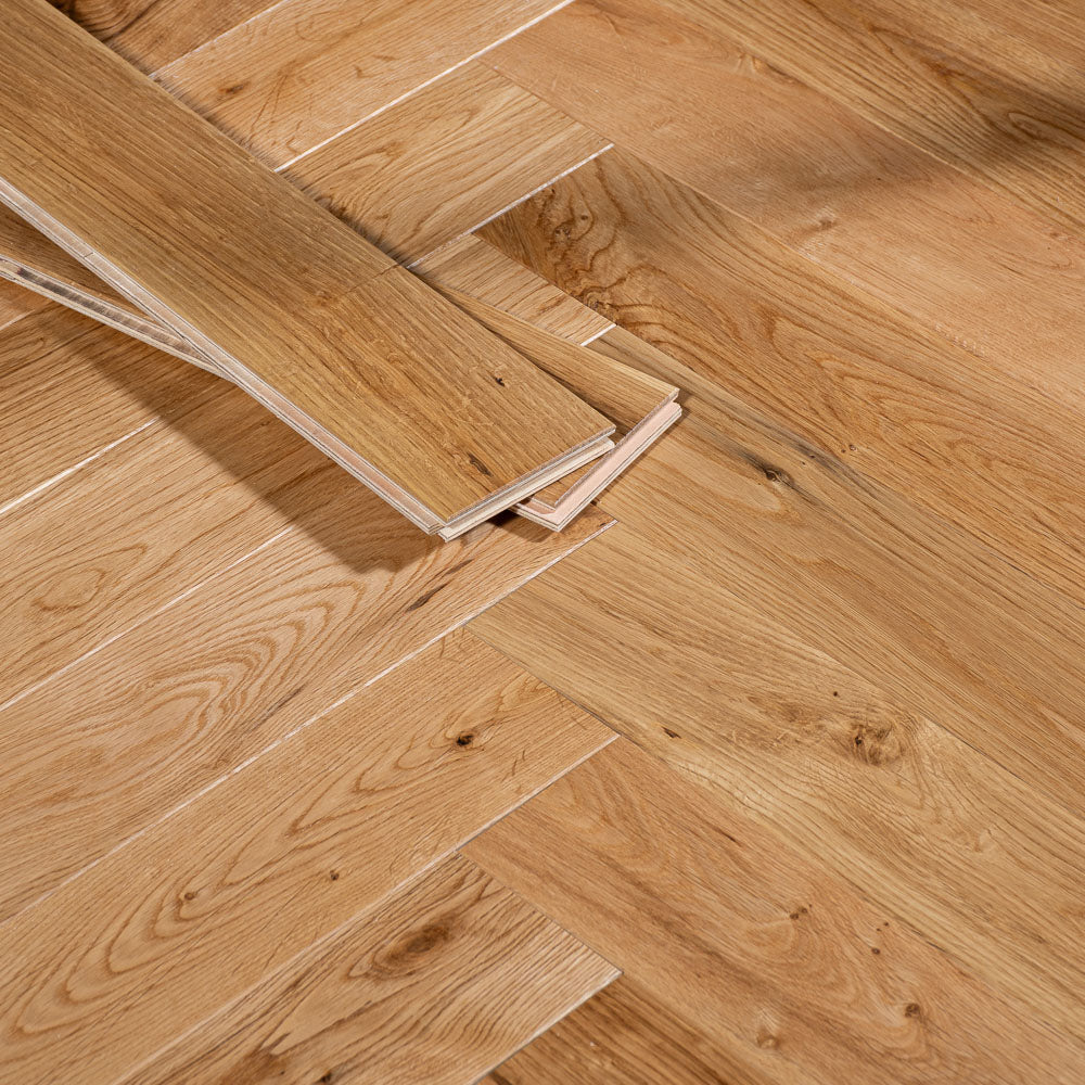 Natural Oak Herringbone 14/3mm Engineered Wood Flooring - Image 5