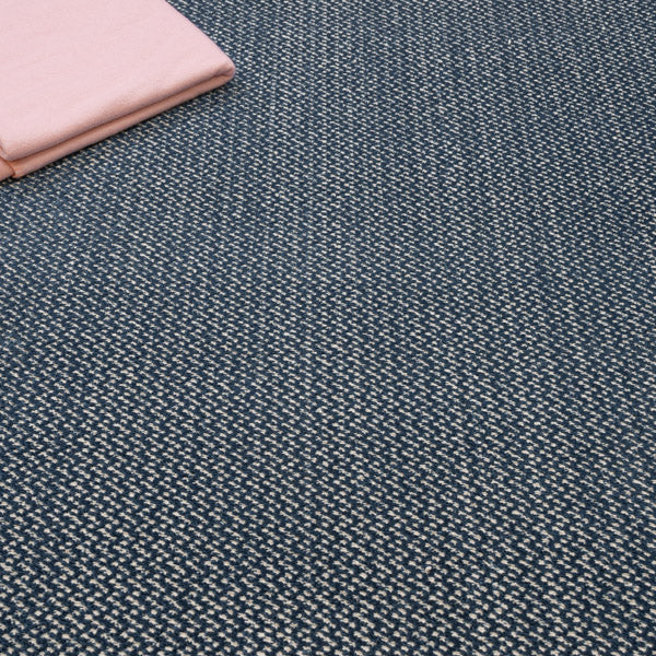 Navy Blue Abstract Castle Carpet