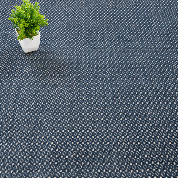 Navy Blue Circles Castle Carpet