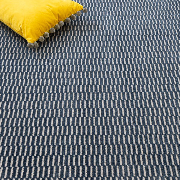 Navy Blue Lines Castle Carpet