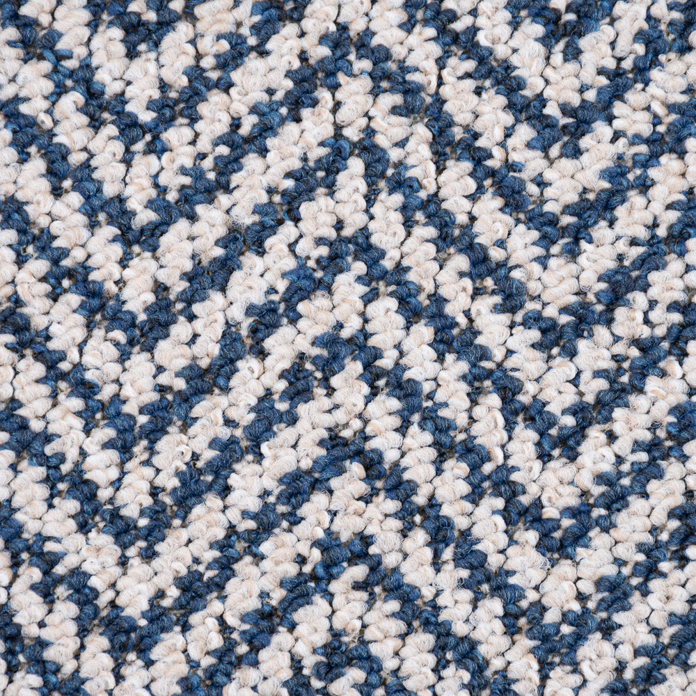 Navy & White 2037 Chile Herringbone Loop Carpet - Image 3