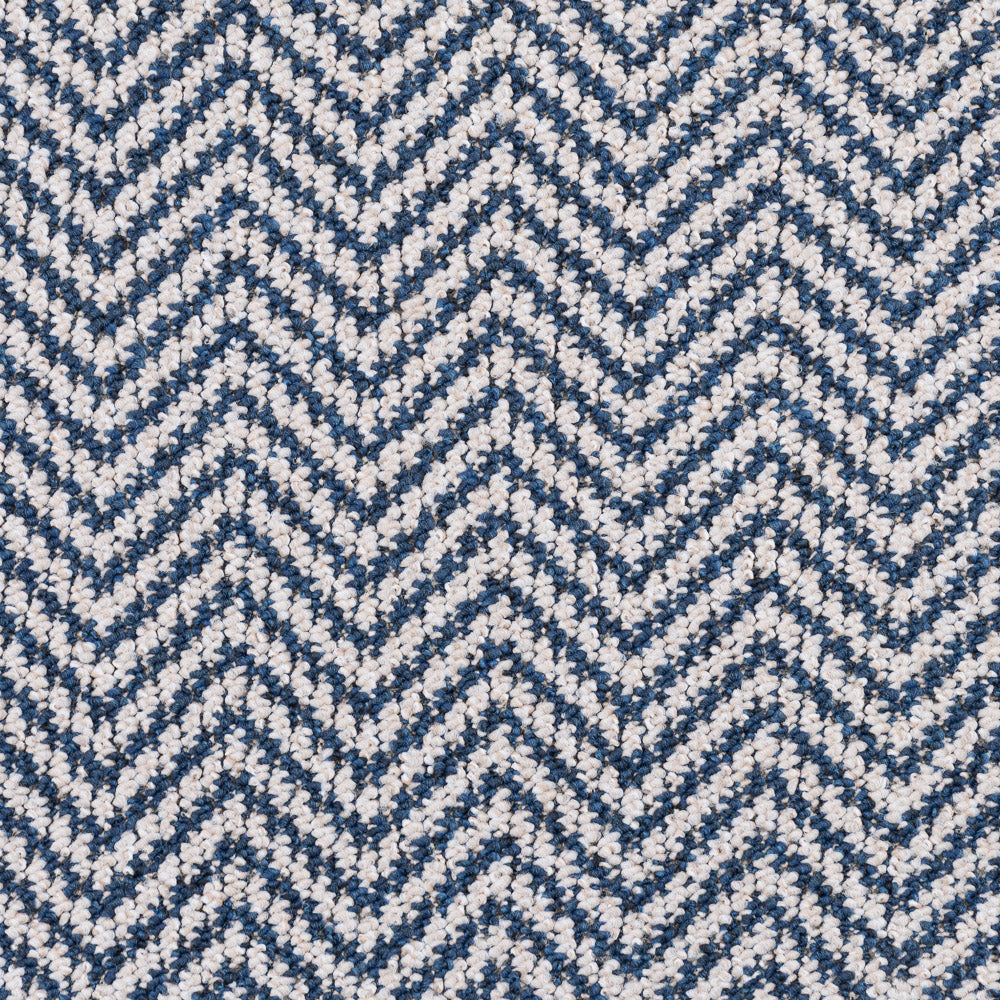 Navy & White 2037 Chile Herringbone Loop Carpet - Image 5
