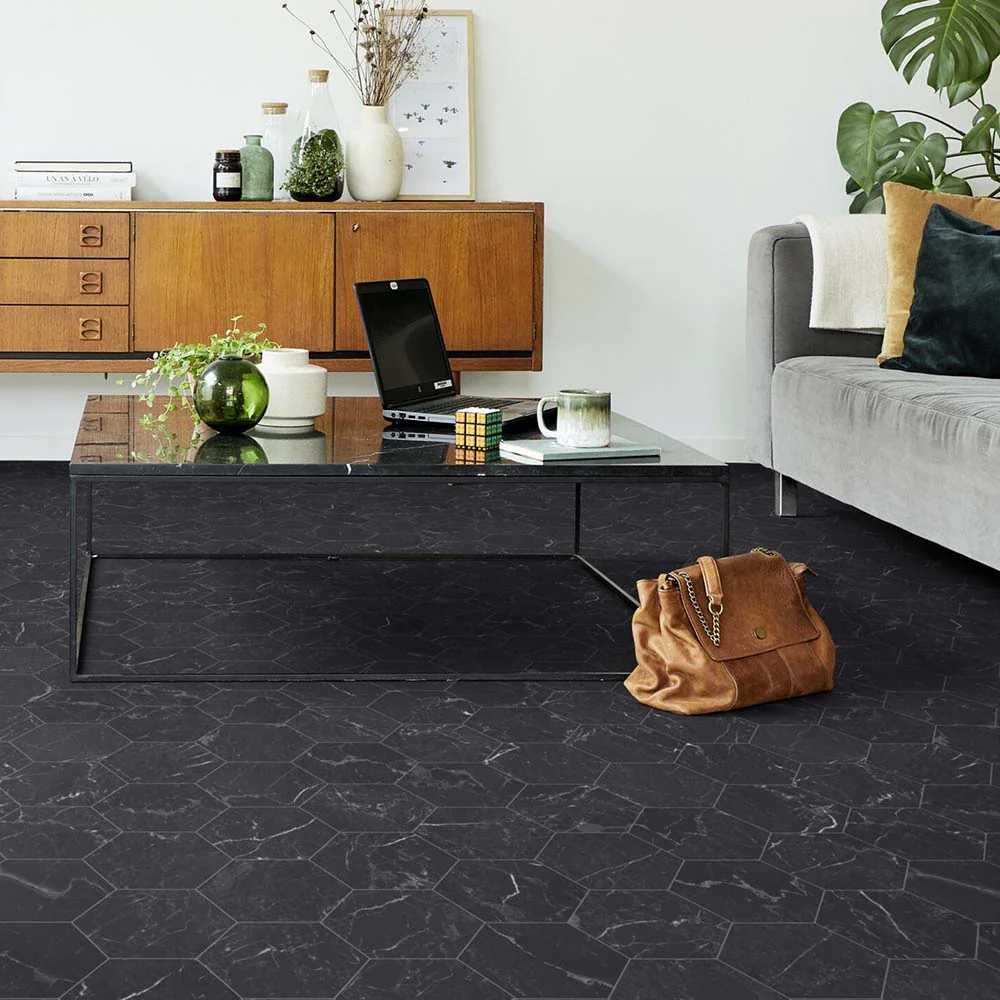 Nero Marquine Hexagon Grey Modena Vinyl Flooring - Image 2