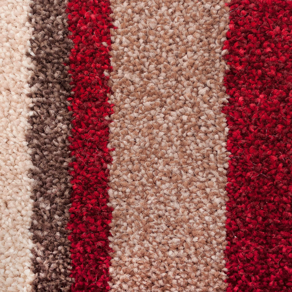 Red 520 Palm Beach 4m & 5m Wide Striped Carpet - Image 2