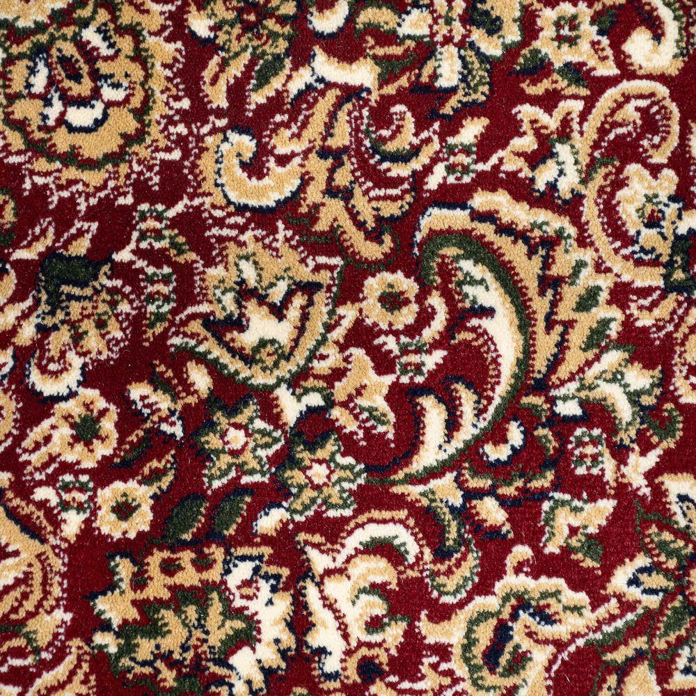 Regal Red Jacobean Wentworth Patterned Wilton Carpet - Image 4