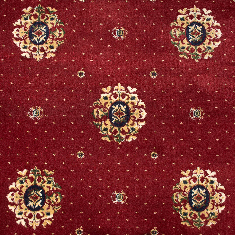 Regal Red Medallion Wentworth Patterned Wilton Carpet - Image 3
