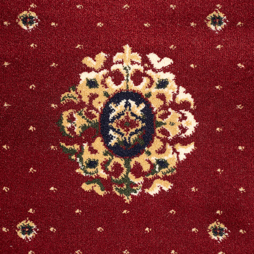Regal Red Medallion Wentworth Patterned Wilton Carpet - Image 4