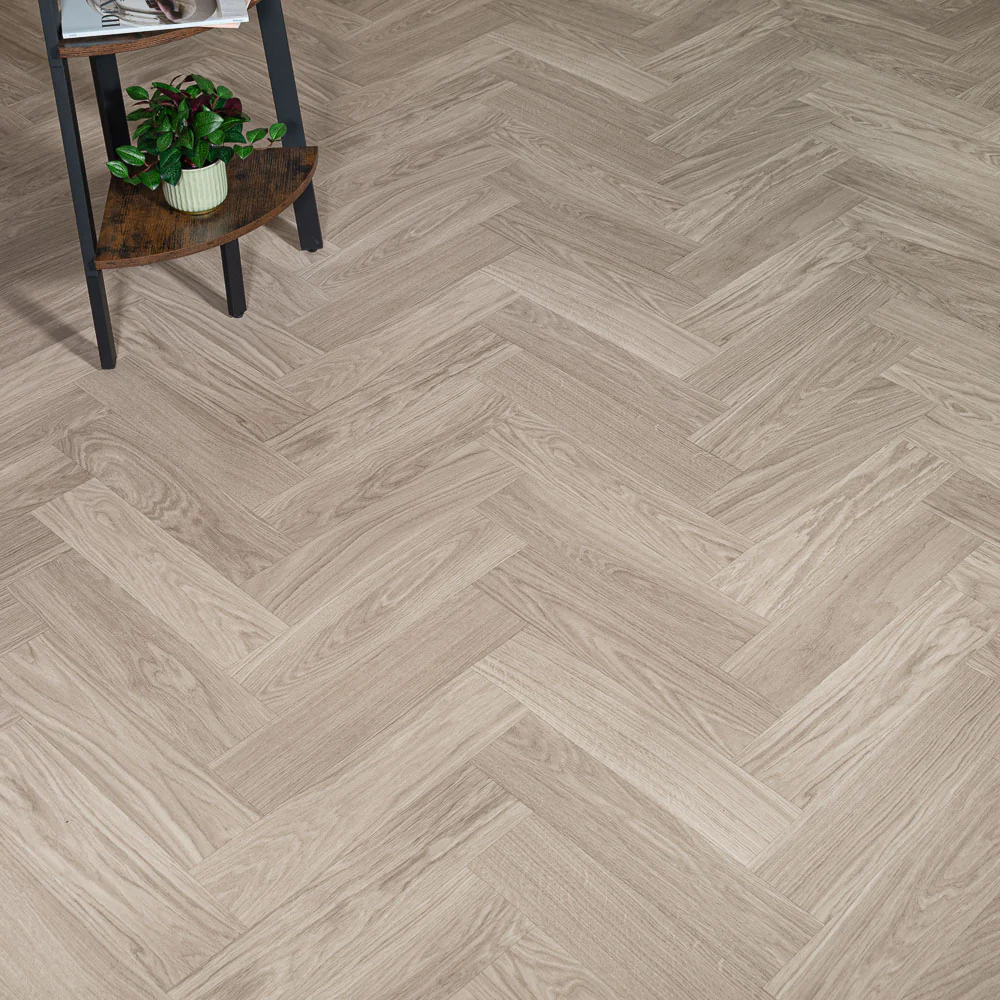 Skane Herringbone Dun Goliath 450 Vinyl Flooring by Tarkett - Image 2