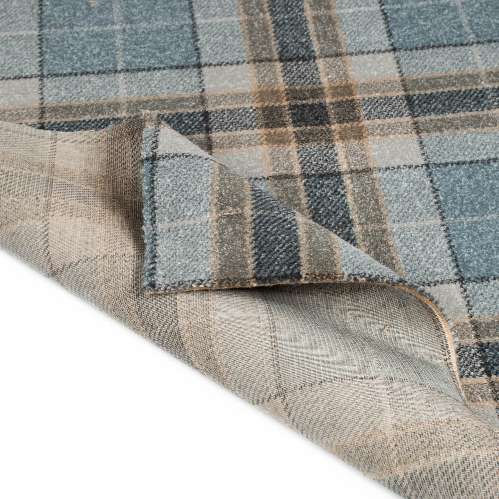 Soft Teal Midas Tartan Wilton Carpet - Image 4