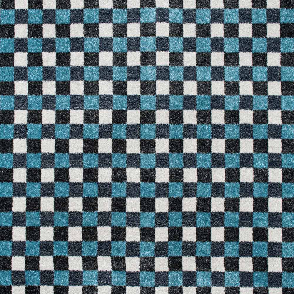 Teal GIN14 Gingham Wilton Carpet