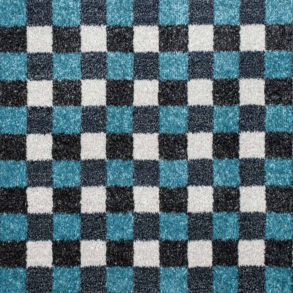 Teal GIN14 Gingham Wilton Carpet - Image 3
