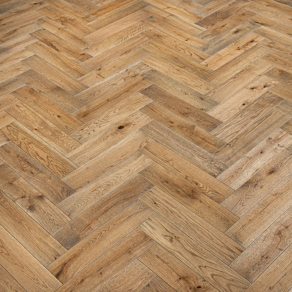 Worn Oak Herringbone 14/3mm Engineered Wood Flooring - Image 7
