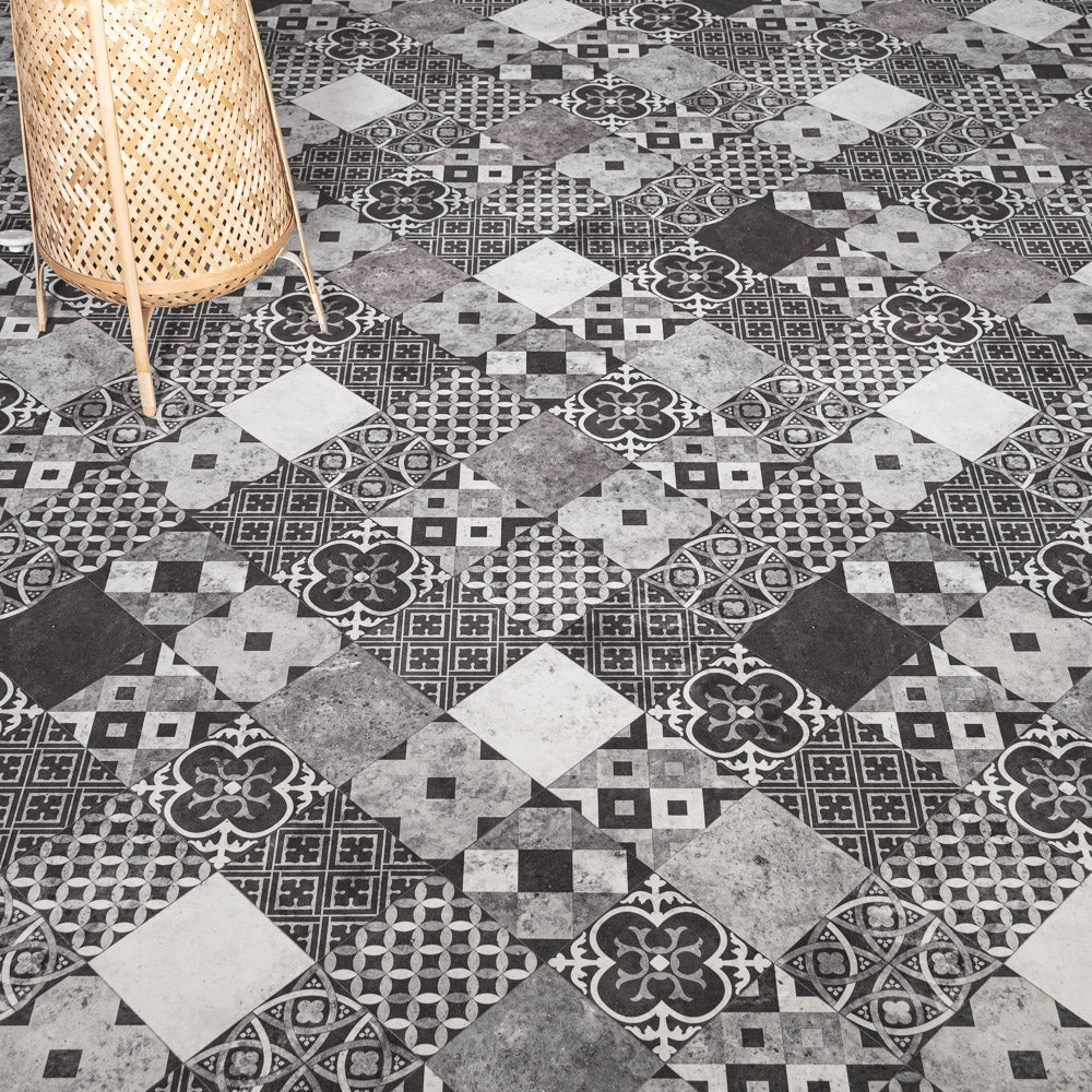 Zaragoza Tile Dark Grey Iconik 260 Vinyl Flooring - Image 2